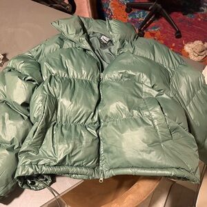 Women's Green Puffer Jacket
